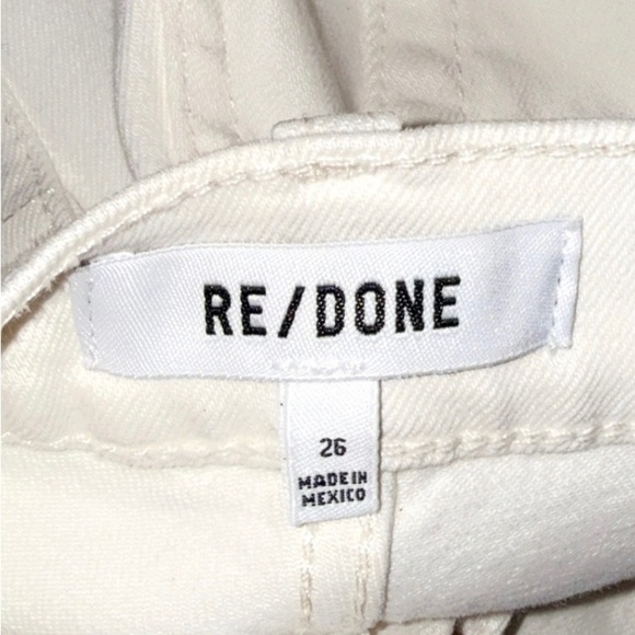 NWOT RE/Done 90’s High Rise Ankle Crop Denim Jeans Vintage White/Cream Size 26 - Picture 7 of 14